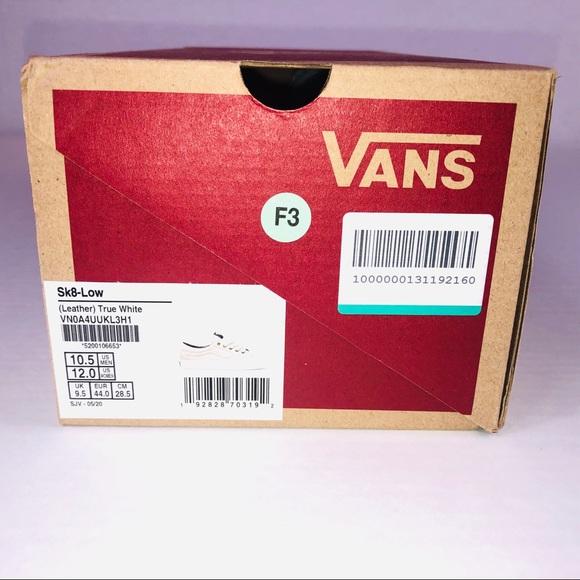 VANS SK8 Low Leather True White & Gold Sneakers - Picture 9 of 10